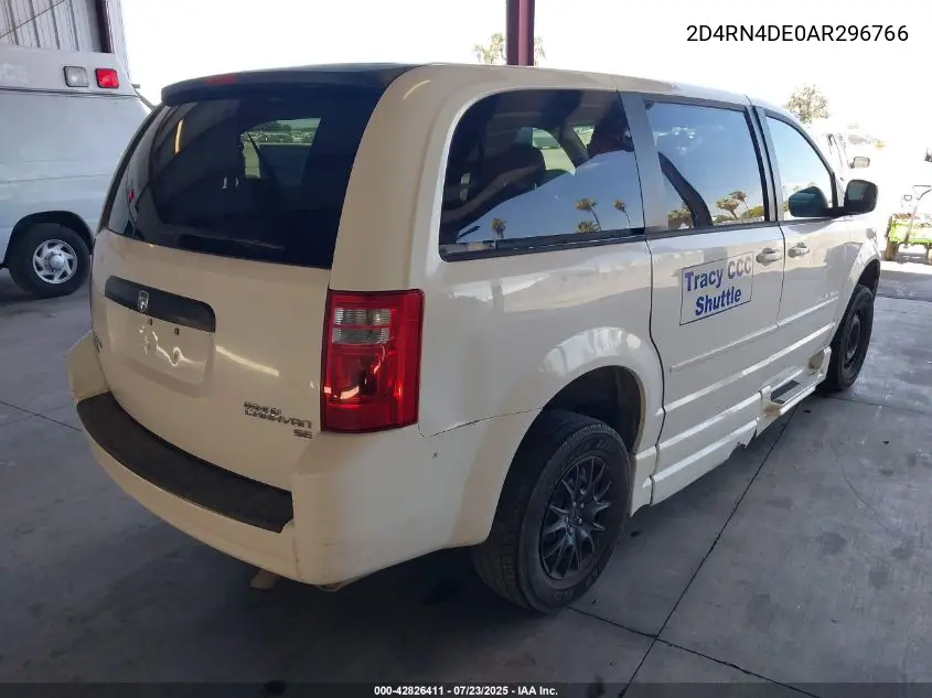 2010 Dodge Grand Caravan Se VIN: 2D4RN4DE0AR296766 Lot: 42826411