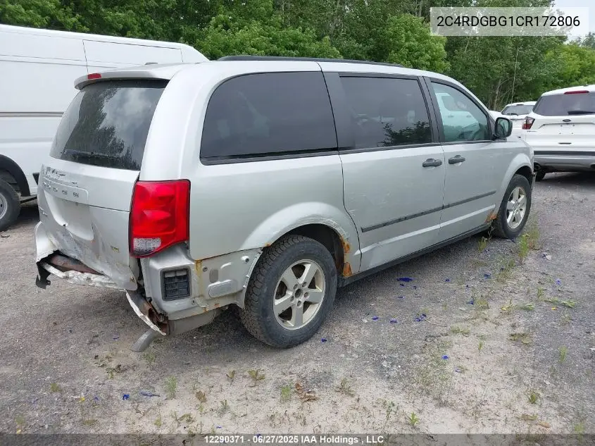 2012 Dodge Grand Caravan VIN: 2C4RDGBG1CR172806 Lot: 12290371