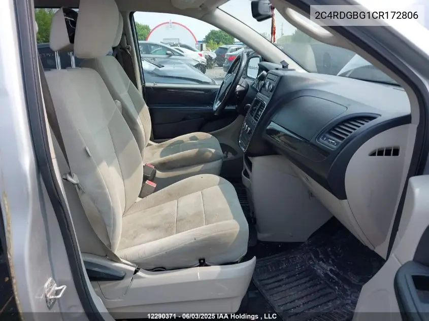 2012 Dodge Grand Caravan VIN: 2C4RDGBG1CR172806 Lot: 12290371