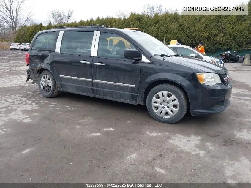 2012 Dodge Grand Caravan VIN: 2C4RDGBG5CR234949 Lot: 12297555
