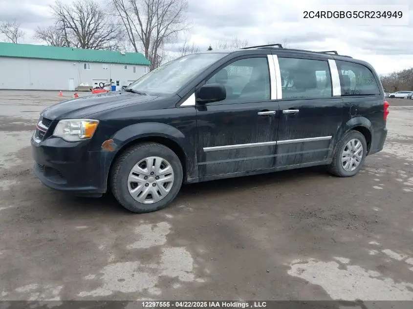 2012 Dodge Grand Caravan VIN: 2C4RDGBG5CR234949 Lot: 12297555