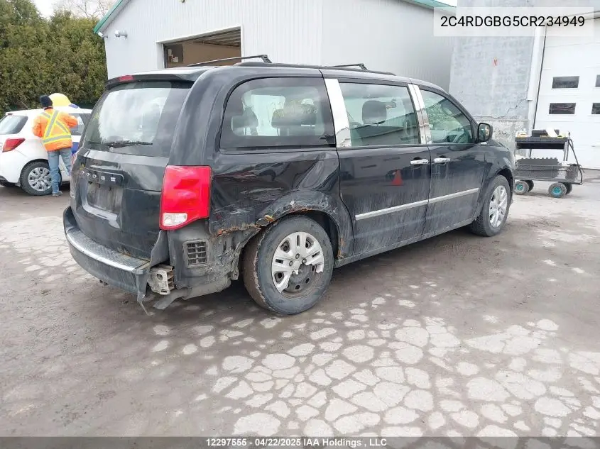 2012 Dodge Grand Caravan VIN: 2C4RDGBG5CR234949 Lot: 12297555