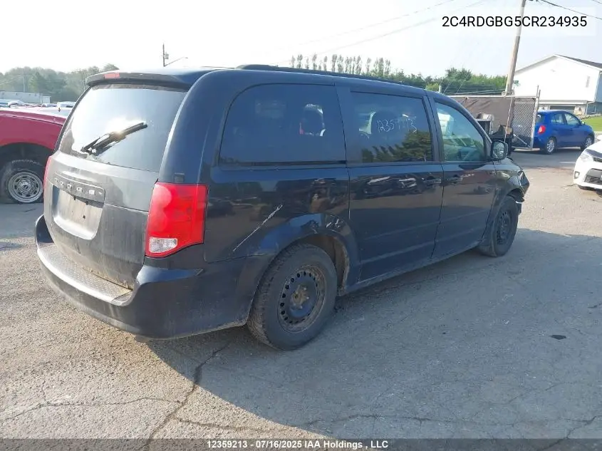 2012 Dodge Grand Caravan Se/Sxt VIN: 2C4RDGBG5CR234935 Lot: 12359213