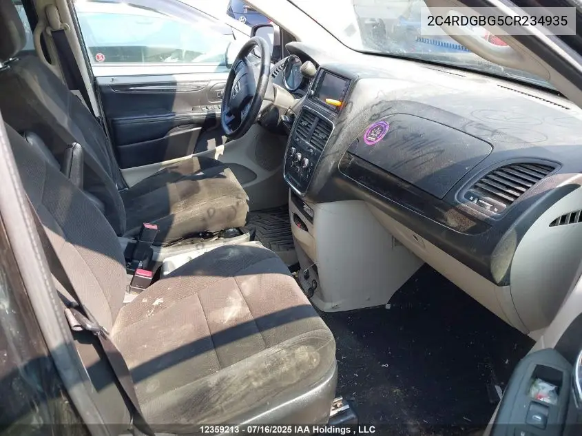 2012 Dodge Grand Caravan Se/Sxt VIN: 2C4RDGBG5CR234935 Lot: 12359213