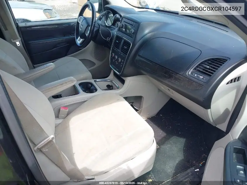 2012 Dodge Grand Caravan Sxt VIN: 2C4RDGCGXCR104597 Lot: 42257815