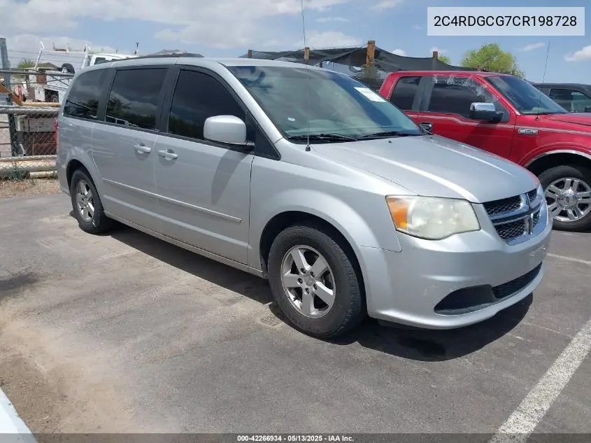 2012 Dodge Grand Caravan Sxt VIN: 2C4RDGCG7CR198728 Lot: 42266934