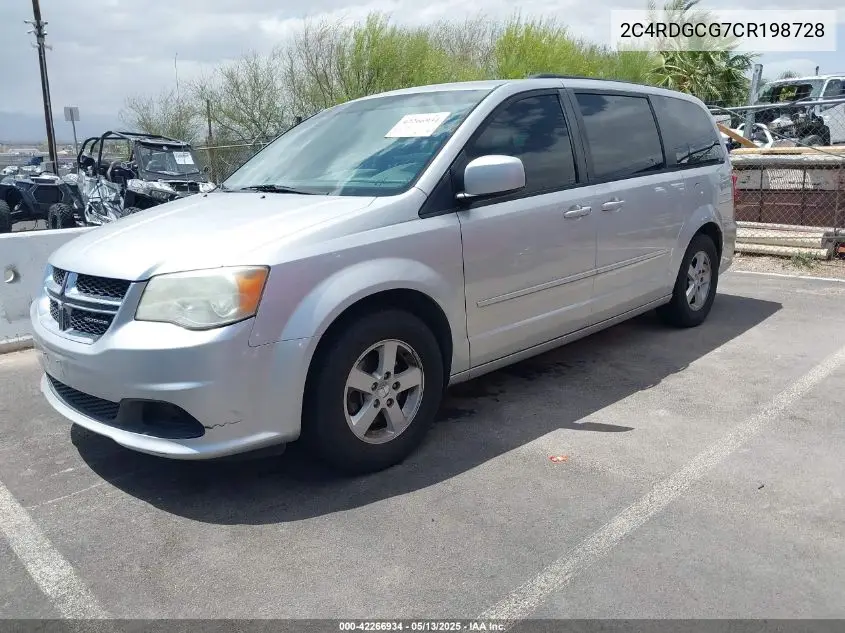 2012 Dodge Grand Caravan Sxt VIN: 2C4RDGCG7CR198728 Lot: 42266934