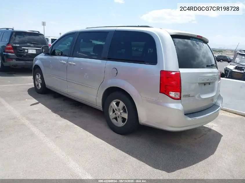 2012 Dodge Grand Caravan Sxt VIN: 2C4RDGCG7CR198728 Lot: 42266934
