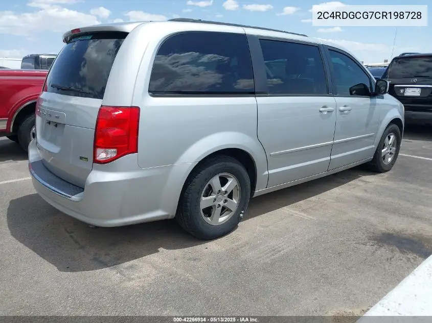 2012 Dodge Grand Caravan Sxt VIN: 2C4RDGCG7CR198728 Lot: 42266934