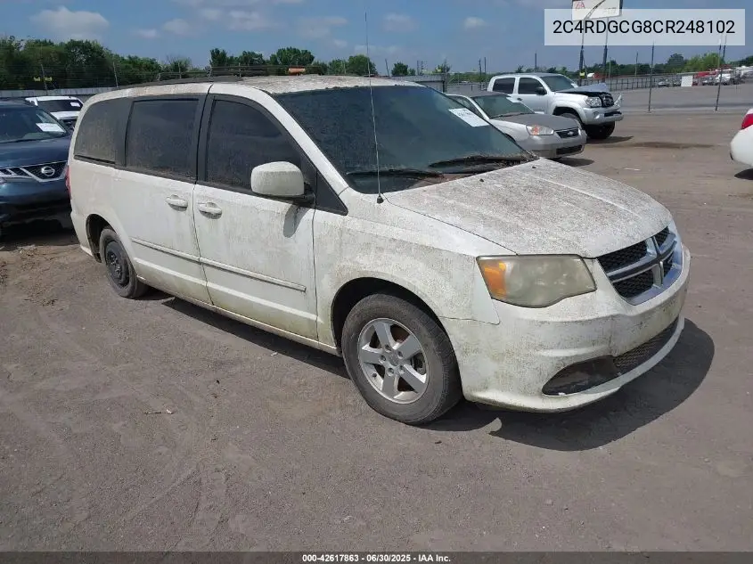 2012 Dodge Grand Caravan Sxt VIN: 2C4RDGCG8CR248102 Lot: 42617863