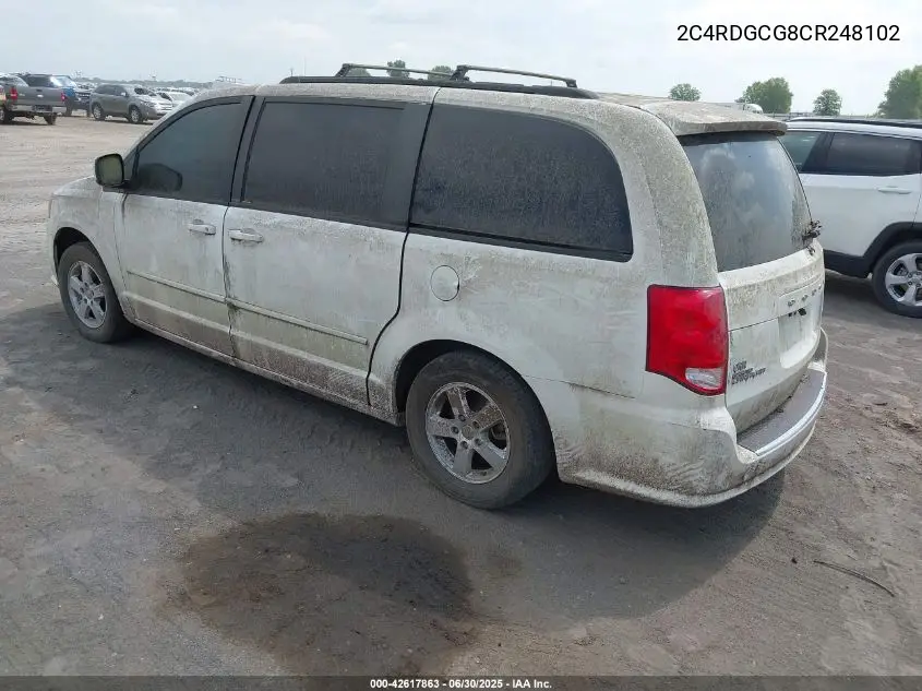2012 Dodge Grand Caravan Sxt VIN: 2C4RDGCG8CR248102 Lot: 42617863