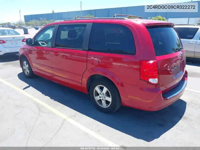 2012 Dodge Grand Caravan Sxt VIN: 2C4RDGCG9CR322272 Lot: 42797702