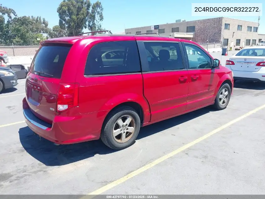 2012 Dodge Grand Caravan Sxt VIN: 2C4RDGCG9CR322272 Lot: 42797702