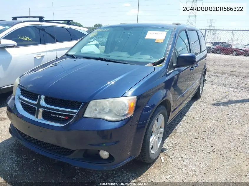 2013 Dodge Grand Caravan Crew VIN: 2C4RDGDG2DR586322 Lot: 42816127