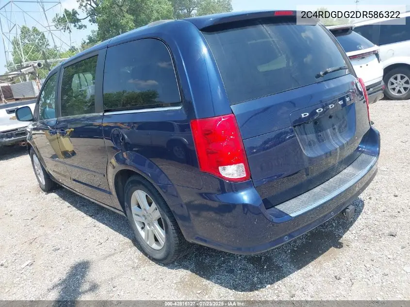 2013 Dodge Grand Caravan Crew VIN: 2C4RDGDG2DR586322 Lot: 42816127