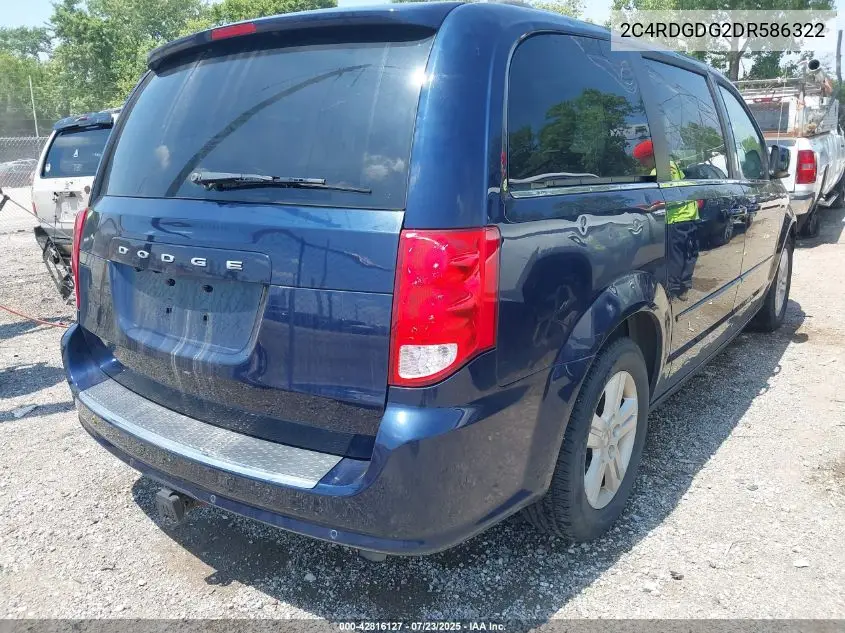 2013 Dodge Grand Caravan Crew VIN: 2C4RDGDG2DR586322 Lot: 42816127