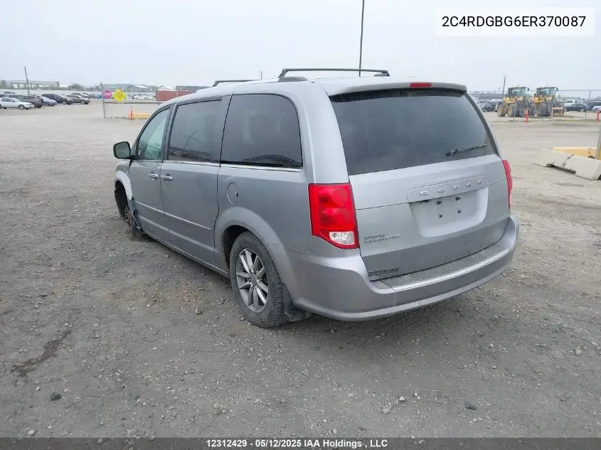 2014 Dodge Grand Caravan Se/Sxt VIN: 2C4RDGBG6ER370087 Lot: 12312429X