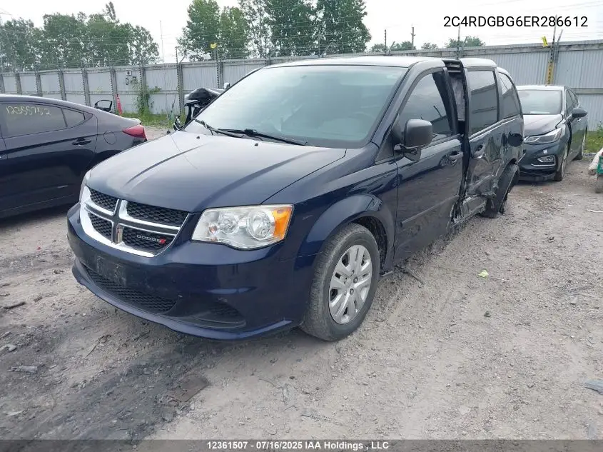 2014 Dodge Grand Caravan Se/Sxt VIN: 2C4RDGBG6ER286612 Lot: 12361507