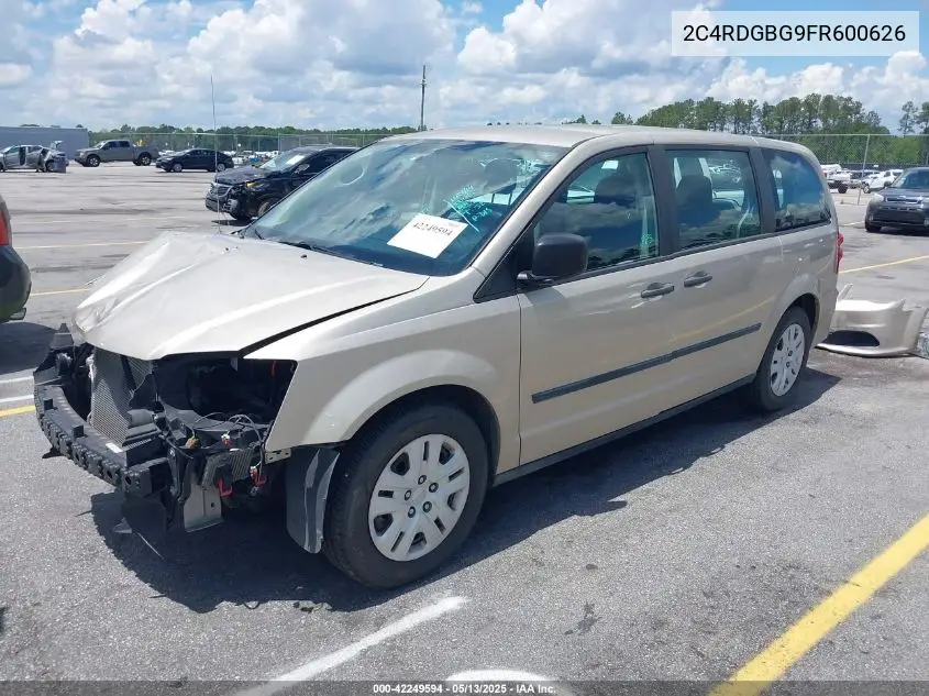 2015 Dodge Grand Caravan American Value Pkg VIN: 2C4RDGBG9FR600626 Lot: 42249594
