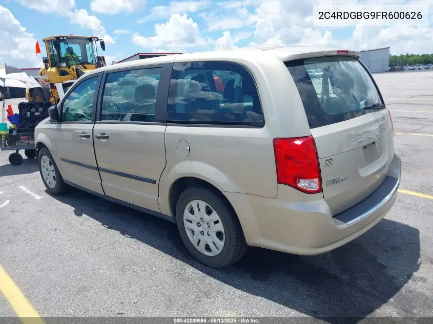 2015 Dodge Grand Caravan American Value Pkg VIN: 2C4RDGBG9FR600626 Lot: 42249594