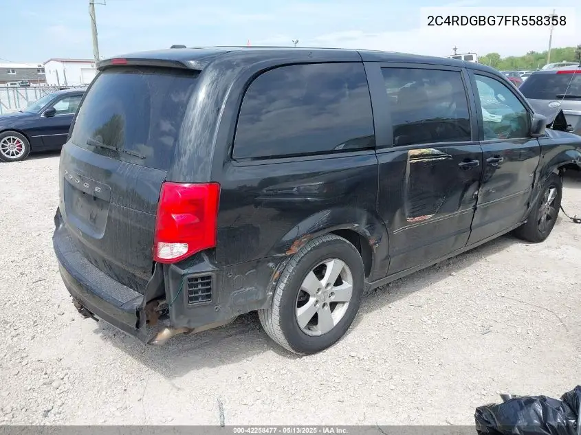 2015 Dodge Grand Caravan Se VIN: 2C4RDGBG7FR558358 Lot: 42258477