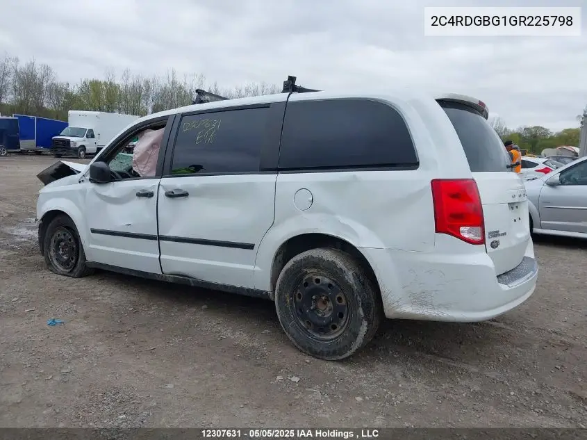 2016 Dodge Grand Caravan Se VIN: 2C4RDGBG1GR225798 Lot: 12307631