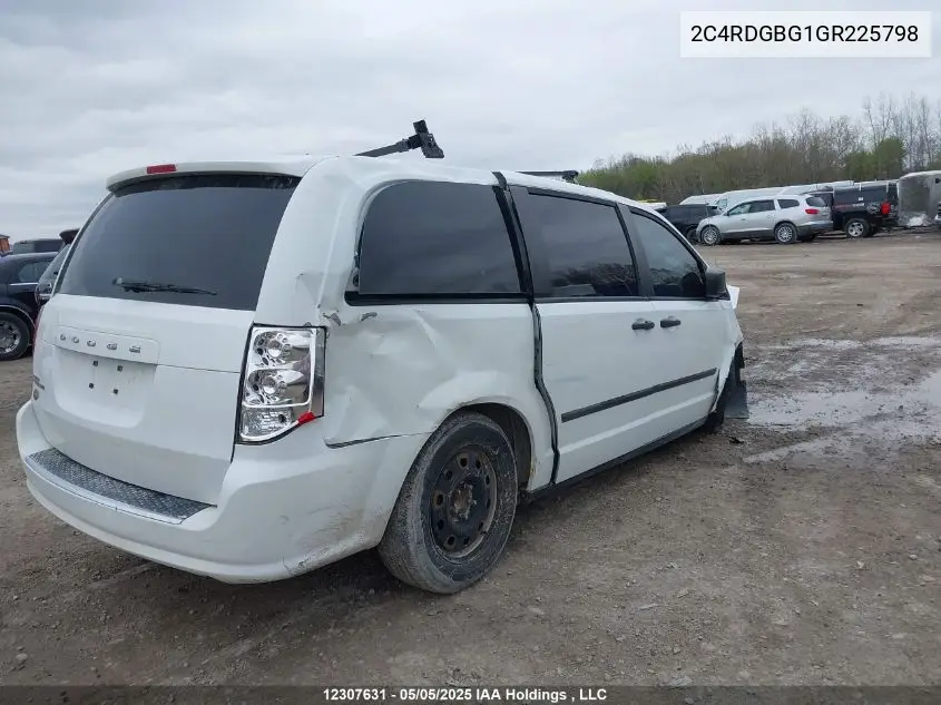 2016 Dodge Grand Caravan Se VIN: 2C4RDGBG1GR225798 Lot: 12307631