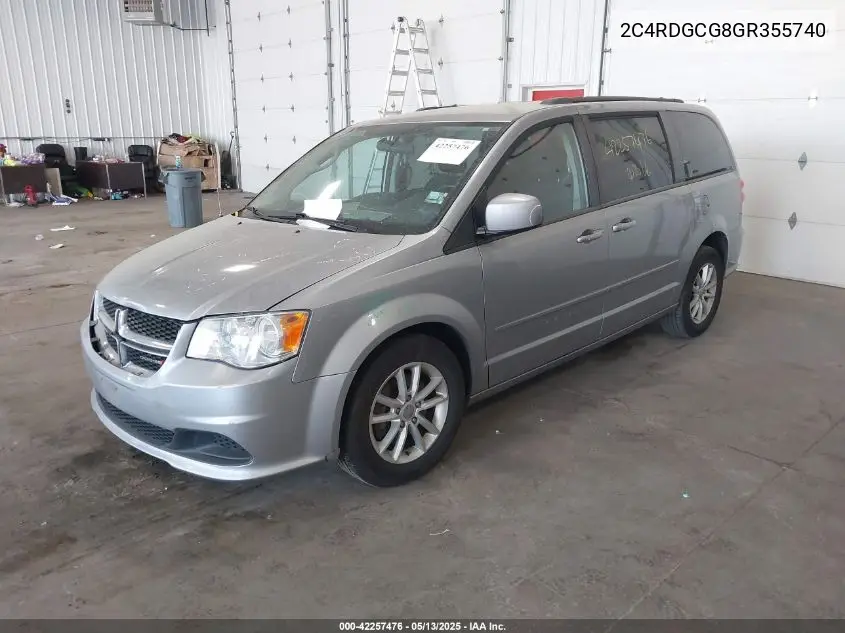 2016 Dodge Grand Caravan Sxt VIN: 2C4RDGCG8GR355740 Lot: 42257476