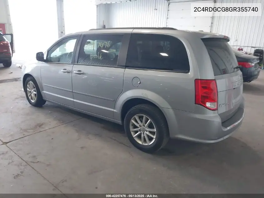 2016 Dodge Grand Caravan Sxt VIN: 2C4RDGCG8GR355740 Lot: 42257476