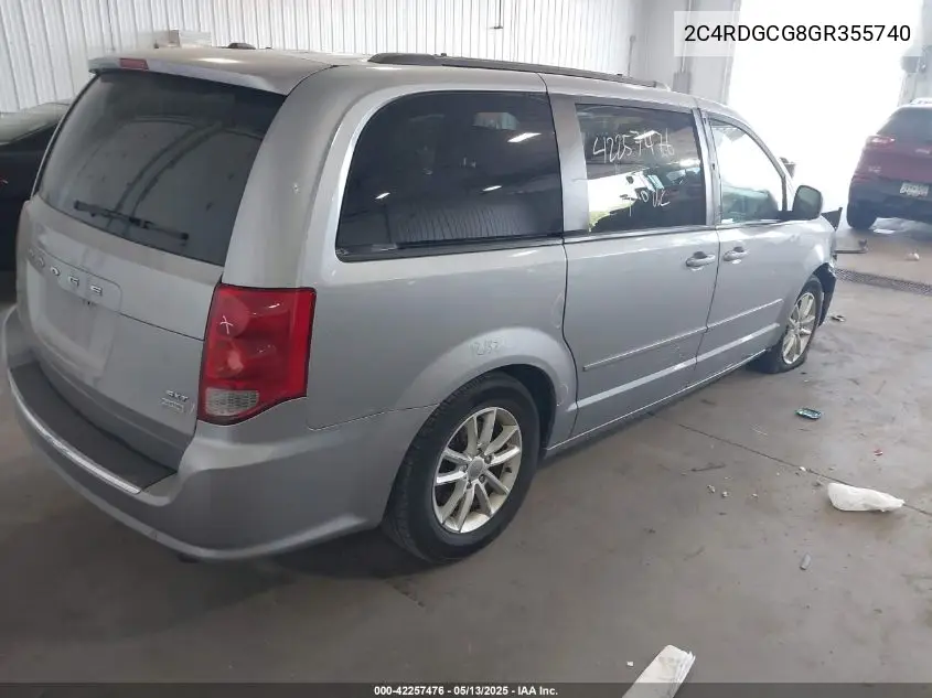 2016 Dodge Grand Caravan Sxt VIN: 2C4RDGCG8GR355740 Lot: 42257476