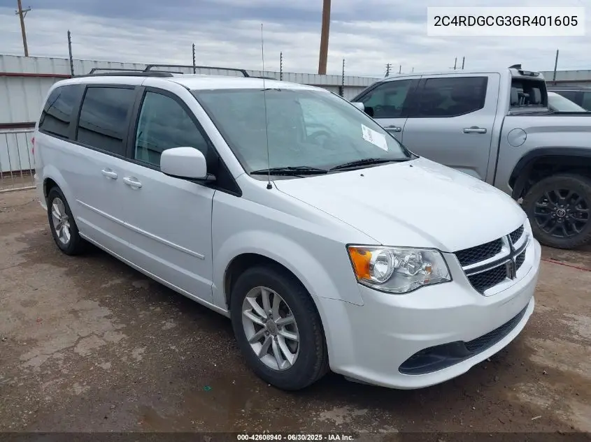 2016 Dodge Grand Caravan Sxt VIN: 2C4RDGCG3GR401605 Lot: 42608940