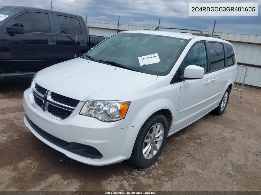 2016 Dodge Grand Caravan Sxt VIN: 2C4RDGCG3GR401605 Lot: 42608940