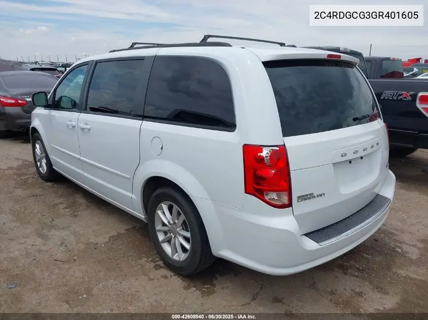 2016 Dodge Grand Caravan Sxt VIN: 2C4RDGCG3GR401605 Lot: 42608940