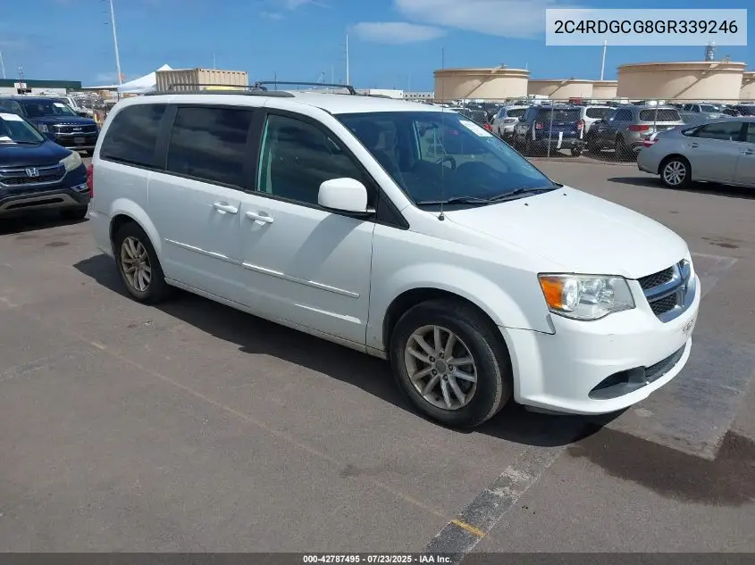 2016 Dodge Grand Caravan Sxt VIN: 2C4RDGCG8GR339246 Lot: 42787495