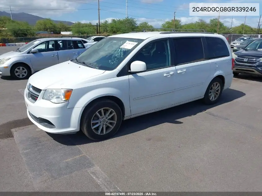 2016 Dodge Grand Caravan Sxt VIN: 2C4RDGCG8GR339246 Lot: 42787495