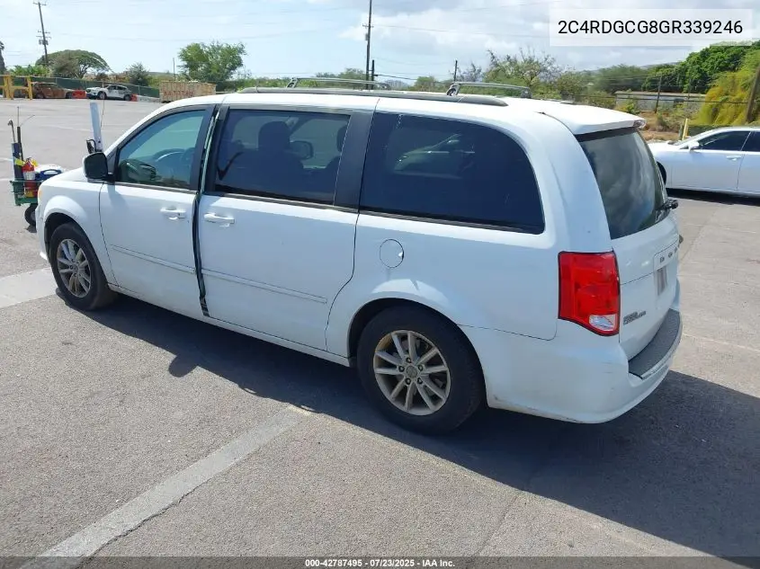2016 Dodge Grand Caravan Sxt VIN: 2C4RDGCG8GR339246 Lot: 42787495