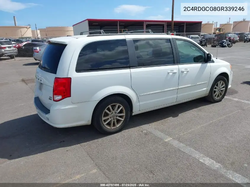 2016 Dodge Grand Caravan Sxt VIN: 2C4RDGCG8GR339246 Lot: 42787495