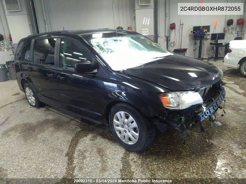 2017 Dodge Grand Caravan Sxt VIN: 2C4RDGBGXHR872055 Lot: 20092310