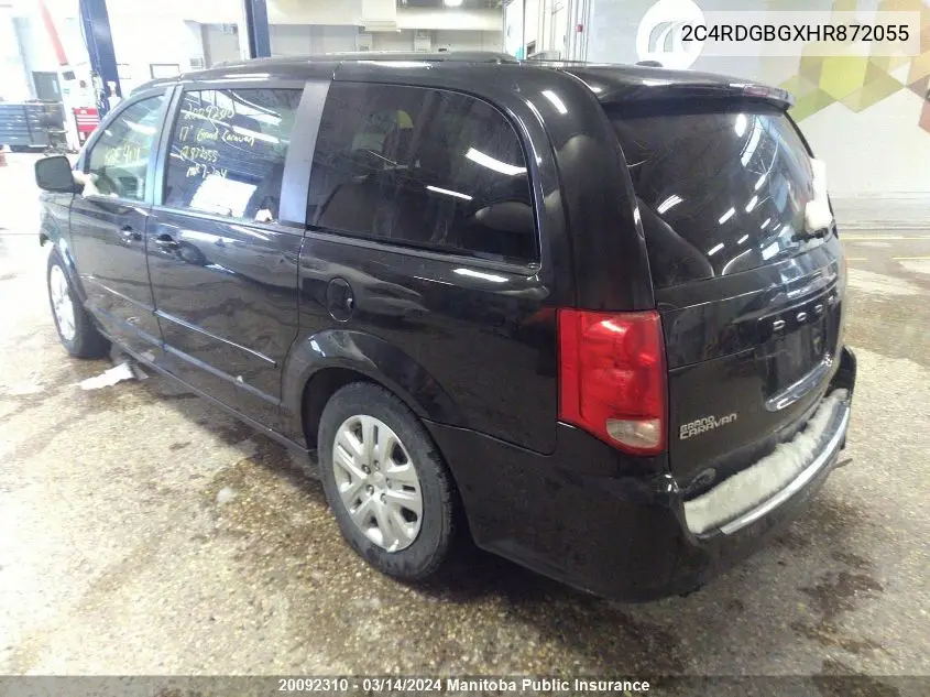 2017 Dodge Grand Caravan Sxt VIN: 2C4RDGBGXHR872055 Lot: 20092310