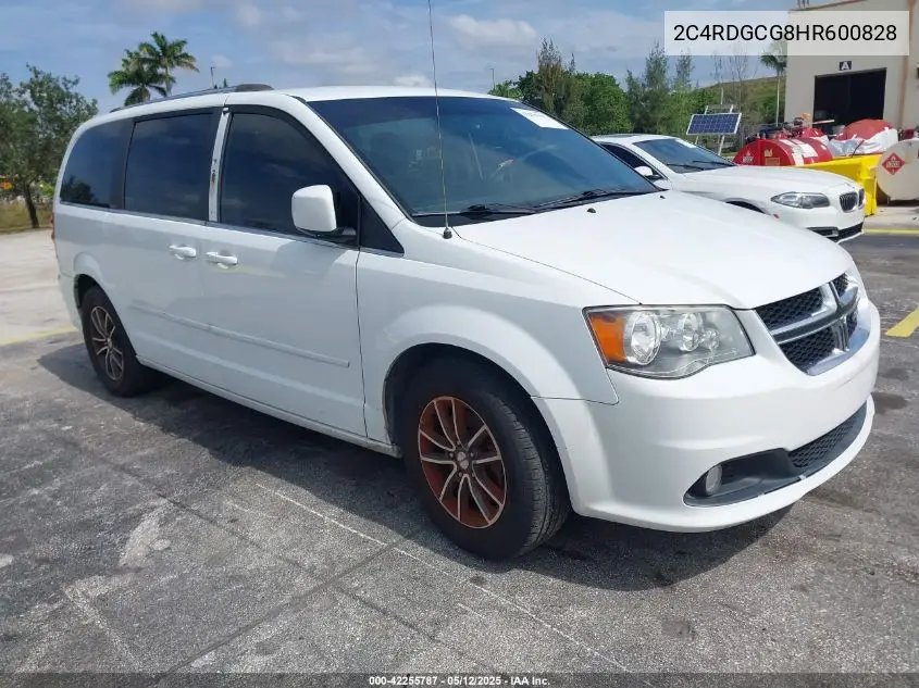 2017 Dodge Grand Caravan Sxt VIN: 2C4RDGCG8HR600828 Lot: 42255787