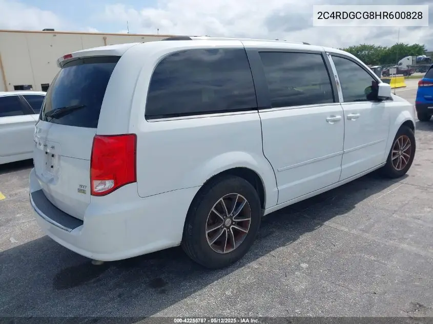 2017 Dodge Grand Caravan Sxt VIN: 2C4RDGCG8HR600828 Lot: 42255787