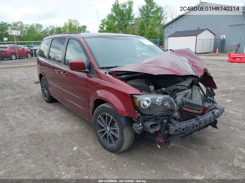 2017 Dodge Grand Caravan Gt VIN: 2C4RDGEG1HR740314 Lot: 42258645