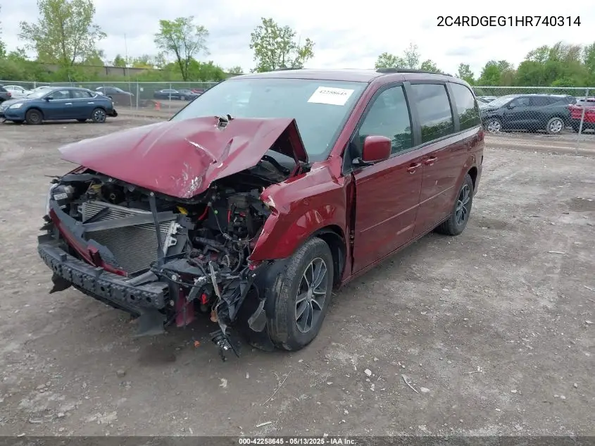 2017 Dodge Grand Caravan Gt VIN: 2C4RDGEG1HR740314 Lot: 42258645