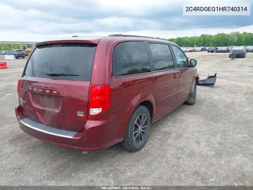 2017 Dodge Grand Caravan Gt VIN: 2C4RDGEG1HR740314 Lot: 42258645