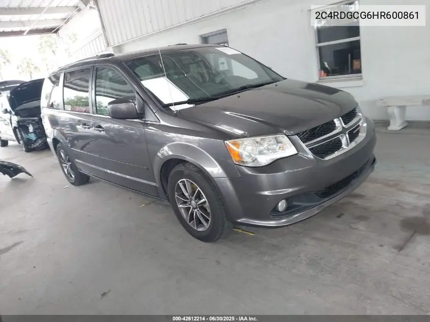 2017 Dodge Grand Caravan Sxt VIN: 2C4RDGCG6HR600861 Lot: 42612214