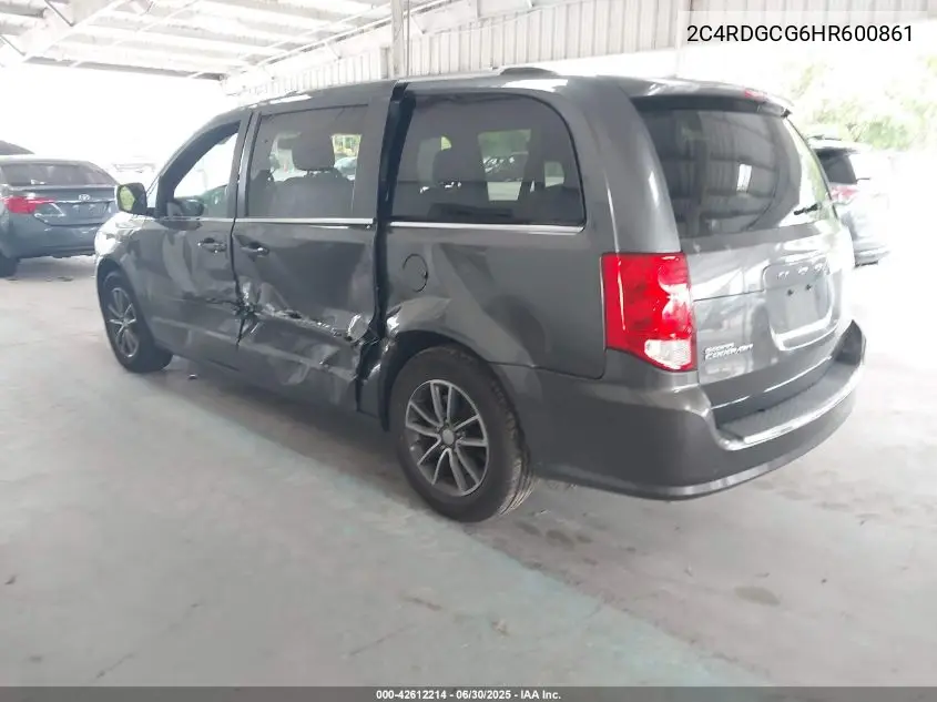 2017 Dodge Grand Caravan Sxt VIN: 2C4RDGCG6HR600861 Lot: 42612214