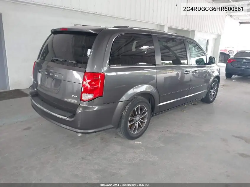 2017 Dodge Grand Caravan Sxt VIN: 2C4RDGCG6HR600861 Lot: 42612214