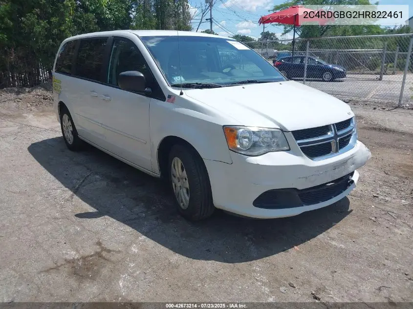 2017 Dodge Grand Caravan Se VIN: 2C4RDGBG2HR822461 Lot: 42673214