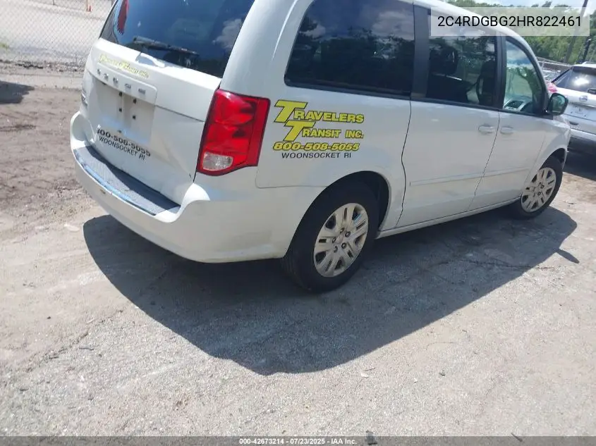 2017 Dodge Grand Caravan Se VIN: 2C4RDGBG2HR822461 Lot: 42673214