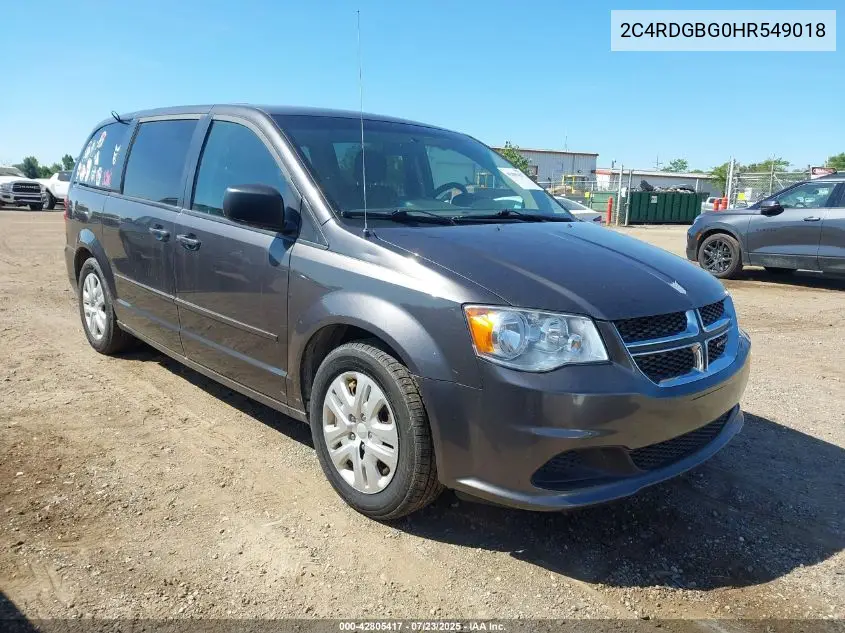 2017 Dodge Grand Caravan Se VIN: 2C4RDGBG0HR549018 Lot: 42805417